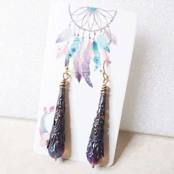 Copper + Gold Mixed Metals Earrings ~ S.E.X.Y!!! Day + Night Time Glam! - Picture 2 of 5